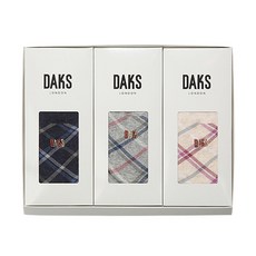 DAKS 女性撞色格紋3雙入襪子禮盒組 附提袋
