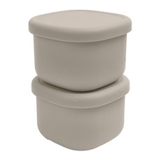 2deco 矽膠食品保鮮盒, 灰色, 220ml, 2個