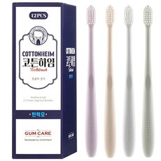 Cottonheim 三角小刷頭彈力細毛牙刷, 12入, 1組
