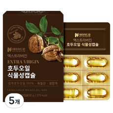 네이처드림 엑스트라버진 호두오일 식물성캡슐 30g, 5개, 30캡슐
