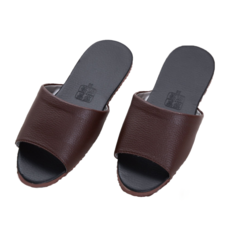 TAY SONG 太松 優雅室內皮拖鞋 PVC防潮 EVA材質輕便靜音防滑 台灣製造, 28, 咖啡色, 1雙