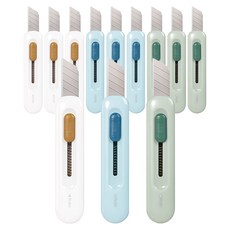 deLi 得力 纖薄口袋雙色迷你美工刀 2079, 隨機出貨, 12個