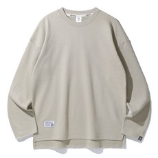 ALVINCLO 寬鬆素色雙面布長袖T恤 AVT363, 淺褐色的