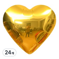 메리벨르 파티 글로우 하트 풍선 42cm, 골드, 24개