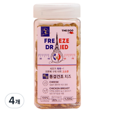 더독 강아지 바싹한 한입 오븐애 동결건조간식, 닭 + 치즈 혼합맛, 4개