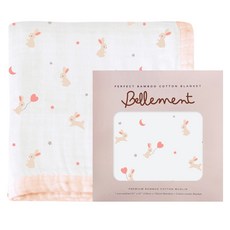 bellement 嬰幼兒8層竹棉毯 四季午睡毯, 夢兔 白色