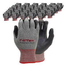 NiTex FIT MG NBR 半塗層工作手套 FIT 左右手通用款 套組, 麻灰色, 40套