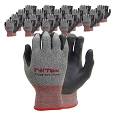 NiTex FIT MG NBR 半塗層工作手套 FIT 左右手通用款 套組, 麻灰色, 20套
