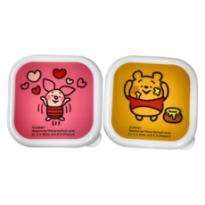 Skater POOH 迷你方形保鮮盒, 623011 6.5 x 6.5 x 4.7cm Kanahei 130ml, 2個