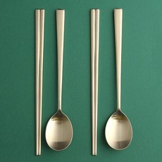 Inspoon 扁筷餐具組, 1組, 湯匙*2入+筷子*2入