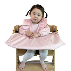nordico 嬰兒防水長袖餐墊圍兜, 01款粉色, 1入, 1入