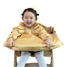 nordico 嬰兒防水長袖餐墊圍兜, 02款米色, 1件, 1件