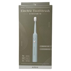 Kinyo 聲波電動牙刷 附刷頭 2個 + 充電線 25 x 235mm 84g, ETB-816, 綠色, 1盒