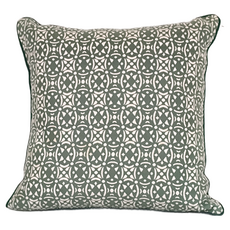 J&N 沁銀滾條緹花抱枕 2件套, 綠色
