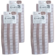 KOKUBO 小久保 濃密泡泡型 沐浴巾, 4個, 1個裝, 粉白方格