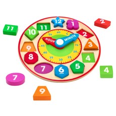 Melissa&Doug 瑪莉莎 益智形狀積木時鐘, 1組