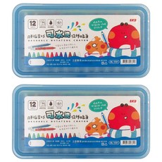 SKB 文明 胖福星球 可水洗旋轉蠟筆 藍盒 OL-1501, 12色, 2盒