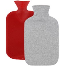 fashy 雙面壓紋熱水袋 2L 隨機出貨+棉質防燙布套 灰色, 1組