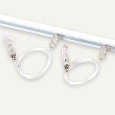 철물백화점 레일걸이 1m + 투명 스타 액자걸이 2p + 목재 피스3p + 마감캡 좌우 세트, 화이트(레일) + 투명(와이어), 1개