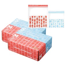 헤로지퍼백 디자인 지퍼백 소형 70매 + 중형 50매, 혼합, 2세트