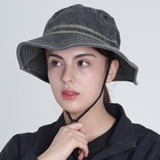 A-Flow 棉質水洗 Boonie 帽子登山叢林帽蹦極漁夫帽, 灰色 黑色