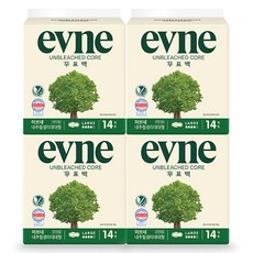 이브네 무표백 코어 생리대, 대형, 14개입, 4개