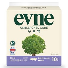 evne Core超長衛生棉 翼型, 1組, 10入, 夜用型(43cm)