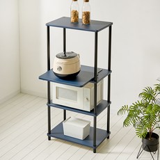 GaguRecipe 滑動板組裝式收納架, 深藍色, 4層