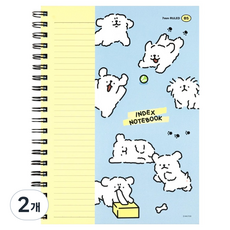 몰티즈 B5 인덱스 스프링 유선노트, 2개, 스카이블루