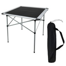IDOOGEN 方形捲式露營折疊桌, 黑色
