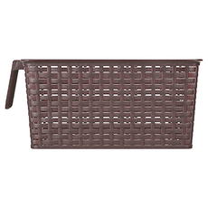 藤藝櫥櫃手把收納籃/置物籃, 咖啡色, 2個