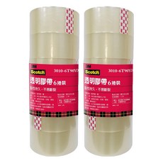 3M Scotch 膠帶 6捲裝 48公厘x90碼 黏性持久不易斷裂, 透明, 12個