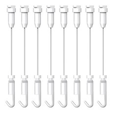 五金百貨 畫框掛鉤 一鍵式天花板掛鉤, 8個, 白色