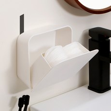 Iwooa Clean-up 黏貼式棉花棒化妝棉盒, 白色, 3個