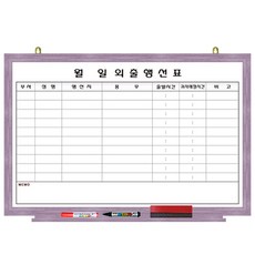 파란들칠판 외출행선표 자석 메모보드, 핑크파스텔프레임, 60 x 40cm