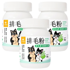 DOG CAT STAR 汪喵星球 犬貓用 雙重纖維配方 多種酵素 Omega3 亞麻仁油 50g, 糞便潤滑 + 溫和排毛, 3罐