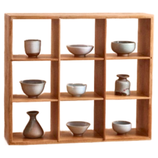 竹製小方格置物收納架, 9格