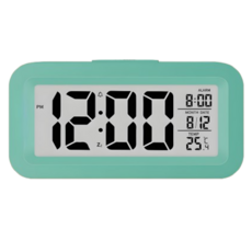 Celliving 背光靜音數位桌鐘, 綠色