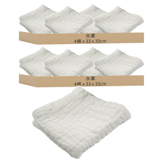 永潔 皺皺抹布, 4入, 33cmX33cm, 棉質, 手工, 33 x 33cm, 2組