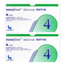 노보노디스크 노보파인 멸균주사침 4mm 32G 100p, 2개