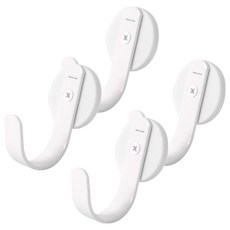Market Plan 免鑽孔萬能多用途磁吸掛鉤, 白色, 4個