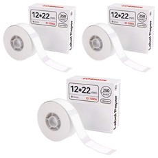 님봇 D11/D110 프린터 전용 라벨지 화이트 12 x 22 mm, 250칸, 3개