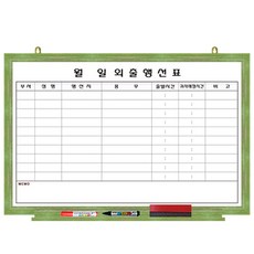 파란들칠판 외출행선표 자석 메모보드, 그린파스텔프레임, 120 x 85cm