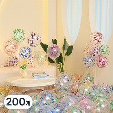 피앤비유니티 컨페티 라운드 풍선 30cm, 01 9색혼합, 200개