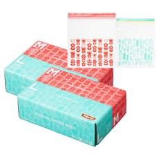 헤로지퍼백 디자인 지퍼백 중형 50매 + 대형 50매, 혼합, 2세트