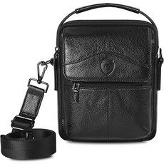 CAPACCI 男用皮革斜背包 CCI0004-1, 黑色