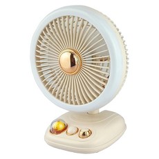 Smart Bearing 智慧魔力 新款迷你無段多用途夜燈風扇 可直立可壁掛, YB09, 米色