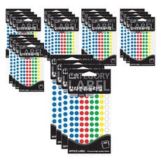 쁘띠팬시 칼라분류용 라벨 원형 20-304A, 12개입, 24개