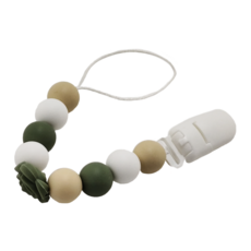 erduo 時尚奶嘴鍊, 食品級矽膠材料, 安全可靠, 各類奶嘴款式適用, 綠色 + 綠花, 1條