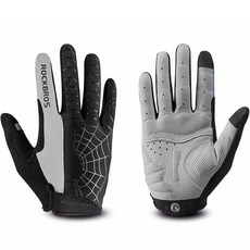 ROCKBROS 蜘蛛網印花腳踏車手套 S109-1, 灰色, 1雙